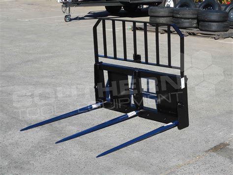 skid steer bail fork|skid steer bale fork attachments.